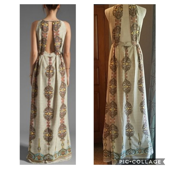 Miss Me Dresses & Skirts - ⬇️ MM Couture dress, cut out open back yellow & green paisley maxi